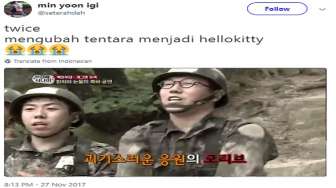 Reaksi Kocak Tentara saat Bertemu Girlband