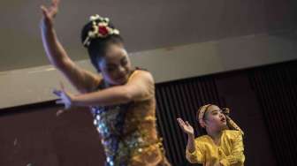 Sejumlah anak berkebutuhan khusus mengikuti Festival Seni Anak Berkebutuhan Khusus, di Museum Sribaduga, Bandung, Jawa Barat, Rabu (29/11). 