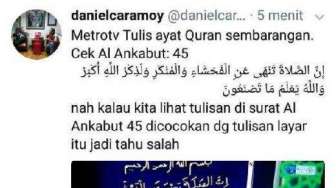 Salah Tulis Ayat Alquran,Â Metro TV Dituntut Minta Maaf