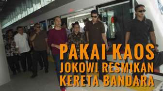 Beda Banget, Penampilan Jokowi Resmikan Kereta Bandara