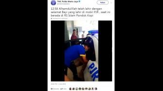 Viral! Bayi Lahir Selamat di Mobil Patroli Polisi