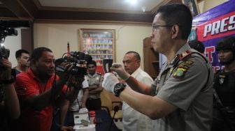 Polres Jakarta Pusat merilis penyalahgunaan narkotika di Kantor Polres Jakarta Pusat, Jumat (12/1).