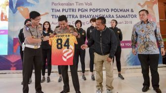 Tim putra Bhayangkara Samator juga akan berlaga dalam ajang Proliga 2018. 