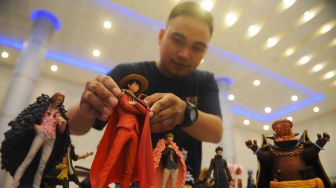 Pameran Toys Week 2018 di Surabaya, Jawa Timur, Kamis (18/1).