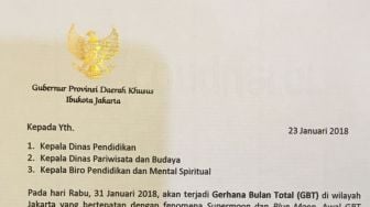 31 Januari Gerhana Bulan Total, Anies Keluarkan Surat Edaran