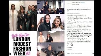Lindsay Lohan Tampil Berhijab saat Kunjungi LMFW 2018