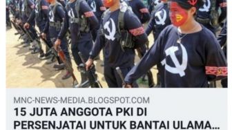 Sebar Hoaks 'PKI Dipersenjatai untuk Bantai Ulama', Guru SMA Ditangkap