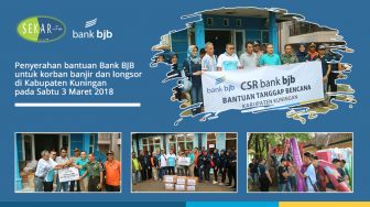 Bank BJB Serahkan Bantuan Bagi Korban Banjir di Kuningan