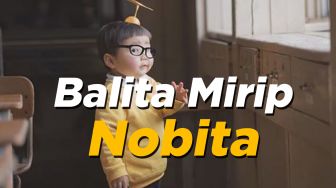 Lucu Banget, Balita Ini Mirip Nobita