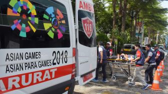 Simulasi Penanganan Cedera Atlet Asian Games