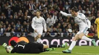 Winger Real Madrid Gareth Bale nyaris menjebol gawang Juventus [AFP]