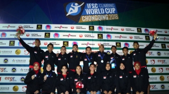 Timnas Panjat Tebing Indonesia Sabet 3 Medali di IFSC World Cup