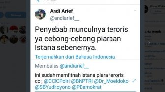 Andi Arief Ngetweet Teroris Cebong Istana, Ini Jawaban Demokrat