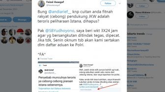 Ngetweet Teroris Cebong Istana, Andi Arief: Silahkan Lapor Polisi