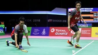 Cedera Kambuh, Hendra / Ahsan WO dari Jepang Open 2018