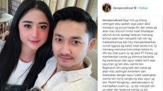 Pamer Foto Mesra, Suami Dewi Perssik Janji Tak Mungkin Selingkuh