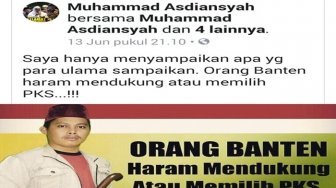 Geger, Kader GP Anshor Tulis Orang Banten Haram Pilih PKS