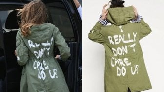 Kunjungi Anak Migran Ilegal, Jaket Melania Trump Jadi Sorotan