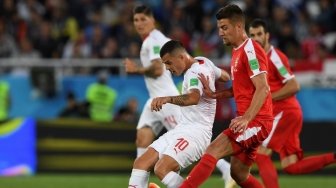 Sengitnya Duel Swiss vs Serbia di Kaliningrad Stadium