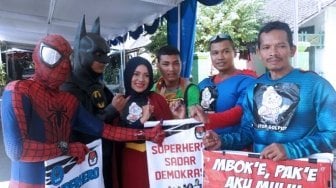 Gatotkaca Pimpin Spiderman Cs Serbu TPS 1 Gayam Pilkada Jateng