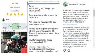 Menang Quick Count Pilkada, Kang Emil Cari Rider Ojek Online Ini