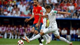 Babak Kedua Berakhir, Spanyol vs Rusia Masih Imbang