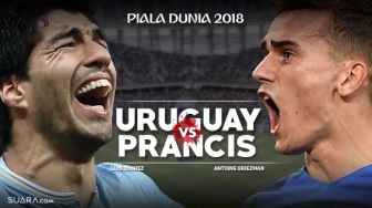 Prediksi Uruguay vs Prancis di Perempat Final Piala Dunia 2018