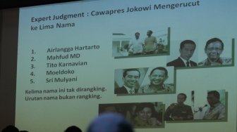 Rilis hasil survei LSI Denny JA bertema Siapa Pasangan Capres dan Cawapres Ideal Pasca Pilkada? di Jakarta, Selasa (10/7/2018). [Suara.com/Oke Atmaja]