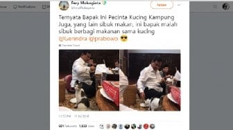 Heboh Foto Viral Prabowo Kasih Makan Kucing