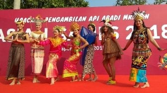 7 Bidadari Iringi Pengambilan Api Abadi Asian Games di Mrapen