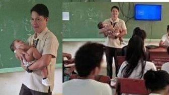 Tuai Pujian, Guru Ini Gendong Bayi Siswinya yang Ikuti Ujian