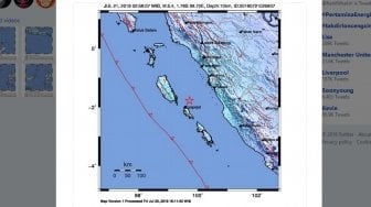 Mentawai Diguncang Gempa 5,4 SR pada Sabtu Dini Hari