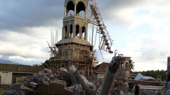 Gempa Lombok, Begini Detik-detik Runtuhnya Masjid Jabal Nur