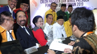 Kedatangan Jokowi ke KPU untuk melakukan pendaftaran Pilpres 2019.[Suara.com/Oke Dwi Atmaja]