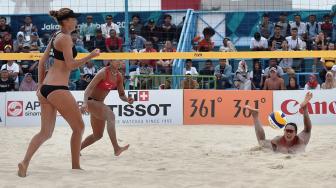 Aksi Panas Voli Pantai Putri Asian Games