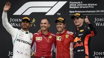 Asapi Hamilton, Sebastian Vettel Juarai GP Formula 1 Belgia