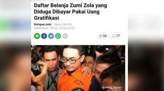 Zumi Zola Beli Dompet dengan Uang Korupsi, Ini Daftarnya...