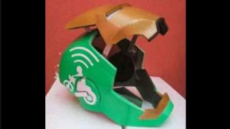 Kreatif! Helm Ojol Ini Mirip Iron Man