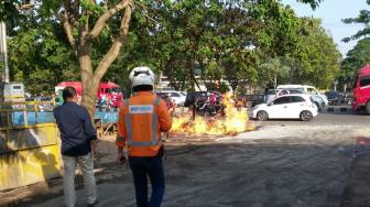 Kebakaran Pipa Gas PGN Palembang karena Ledakan Kompresor Bengkel