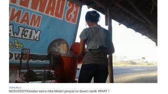 Gadis Cantik Penjual Es Dawet Ireng, Bikin Warganet Jajan Terus