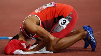 Sapto Yogo  Rebut Medali Emas Lari 100 Meter Putra