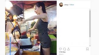 Viral Penjual Smoothies Cantik, Bikin Betah Antre Lama