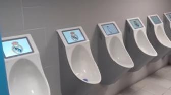 Real Madrid Bakal Pasang Layar TV Urinal di Toilet