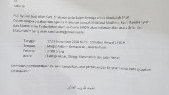 Ditolak di Bogor, Acara Kekhalifahan Islam Digelar di Kemayoran