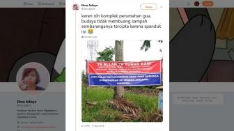 Terinspirasi Judul Sinetron Azab, Spanduk Ini Bikin Ngakak