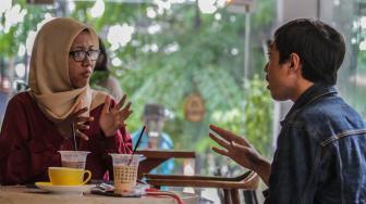 Suasana Cafe Koptul (Kopi Tuli) di kawasan Duren Tiga, Pancoran, Jakarta Selatan, Kamis (29/11). (Suara.com/Fakhri Hermansyah)