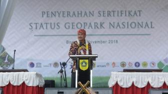 8 Geopark Nasional Terima Sertifikat Status Geopark Nasional