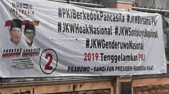 Beredar Spanduk JKW Bersama PKI, Kubu Prabowo: Kami Punya Standar Sendiri