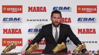 Raih Sepatu Emas Kelimanya, Lionel Messi Tak Pernah Menyangka