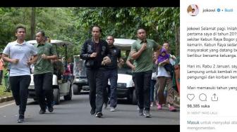 Buka Tahun Baru 2019, Jokowi Jogging di Kebun Raya Bogor